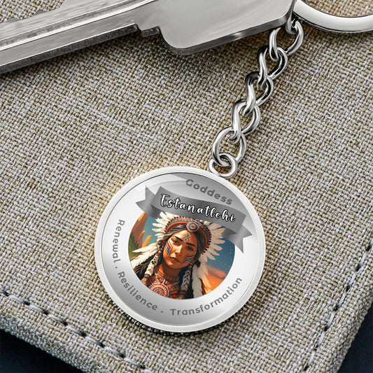 Goddess Estanatlehi - Charm Keychain ForRenewal Resilience Transformation - This Luxury Charm Keychain is more than just a keyring — it’s an empowering expression of your dreams, intentions, and personal energy.Featuring an original design with meaningful
