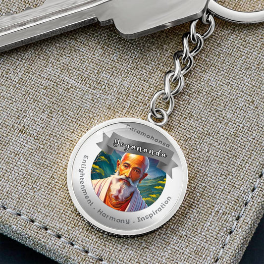Paramahansa Yogananda - Charm Keychain For Enlightenment Harmony Inspiration - This Luxury Charm Keychain is more than just a keyring — it’s an empowering expression of your dreams, intentions, and personal energy.Featuring an original design with meaning