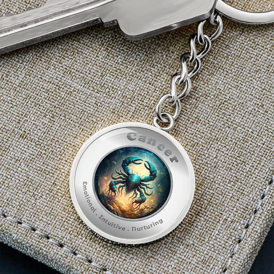 Cancer - Charm Keychain - This Luxury Charm Keychain is more than just a keyring — it’s an empowering expression of your dreams, intentions, and personal energy.Featuring an original design with meaningful affirmations, symbols, or imagery, each charm is