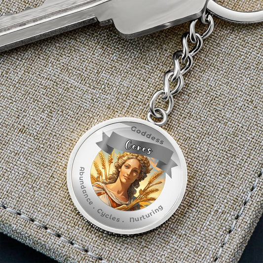 Goddess Ceres - Charm Keychain For Abundance Cycles Nurturing - This Luxury Charm Keychain is more than just a keyring — it’s an empowering expression of your dreams, intentions, and personal energy.Featuring an original design with meaningful affirmation