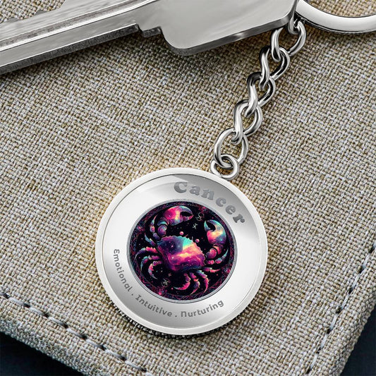 Cancer - Charm Keychain - This Luxury Charm Keychain is more than just a keyring — it’s an empowering expression of your dreams, intentions, and personal energy.Featuring an original design with meaningful affirmations, symbols, or imagery, each charm is