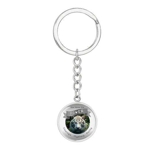 White Tiger Power Animal Affirmation Keychain - More Than CharmsMore Than Charms