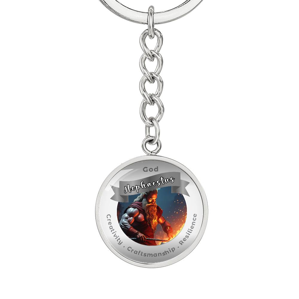 God Hephaestus - Affirmation Keychain For Creativity Craftsmanship Resilience - More Than CharmsMore Than Charms
