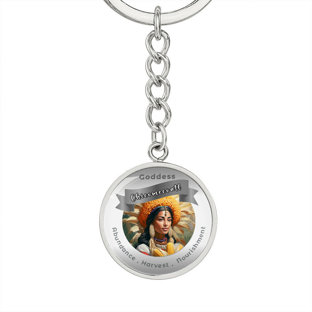 Goddess Chicomecoatl - Affirmation Keychain For Abundance Harvest NourishmentMore Than CharmsMore Than Charms