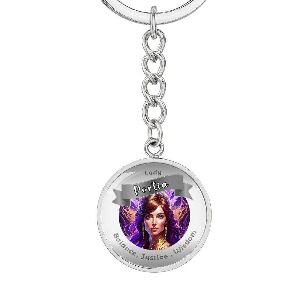 Lady Portia - Affirmation Keychain For Balance, Justice & Wisdom - More Than CharmsMore Than Charms