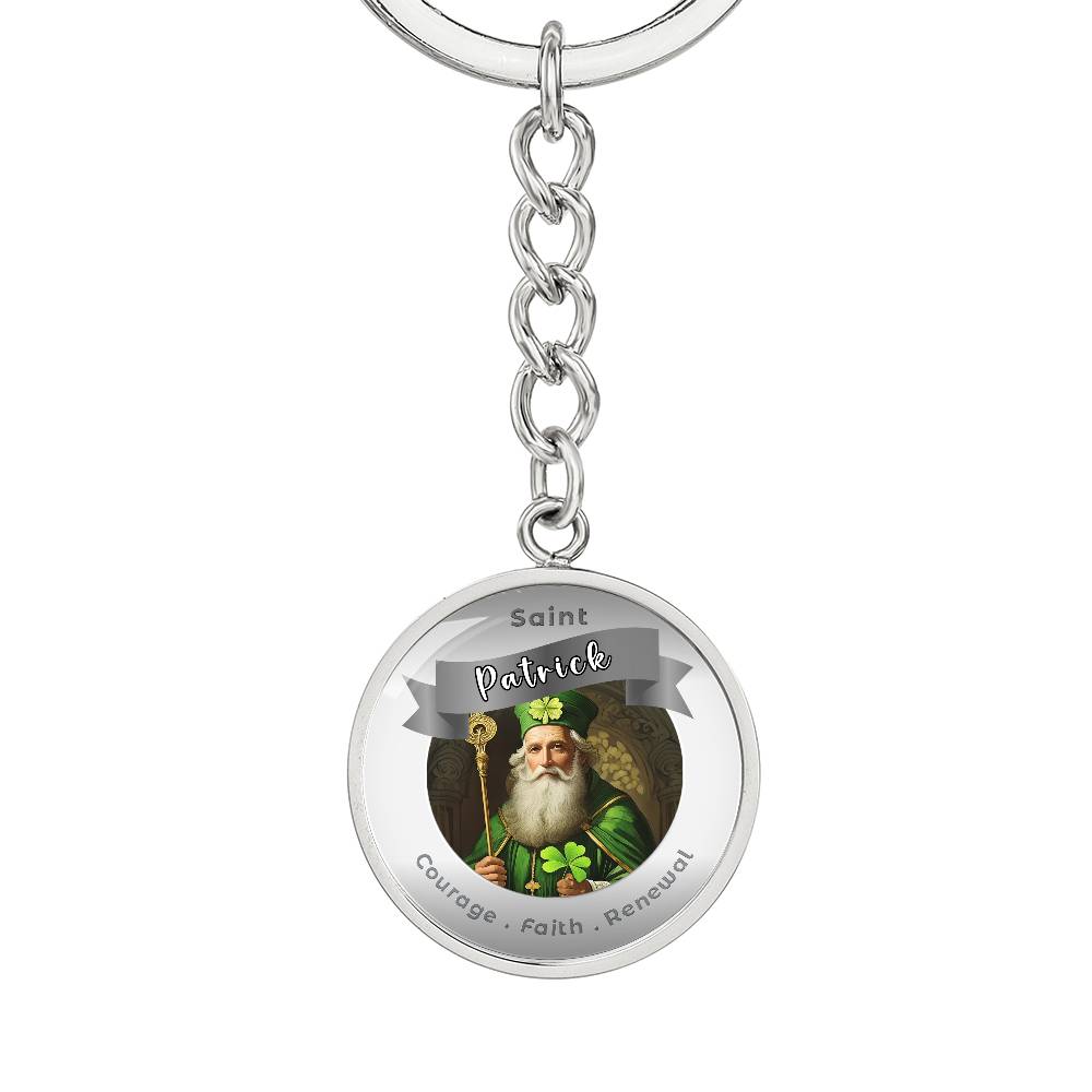 Saint Patrick - Affirmation Keychain For Courage Faith Renewal - More Than CharmsMore Than Charms