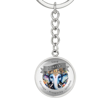 Lord Ganesh - Affirmation Keychain For Courage Prosperity Wisdom- More Than CharmsMore Than Charms