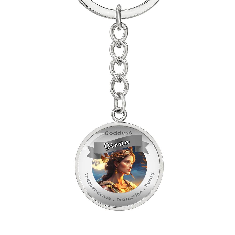 Goddess Diana - Affirmation Keychain For Independence Protection Purity- More Than CharmsMore Than Charms
