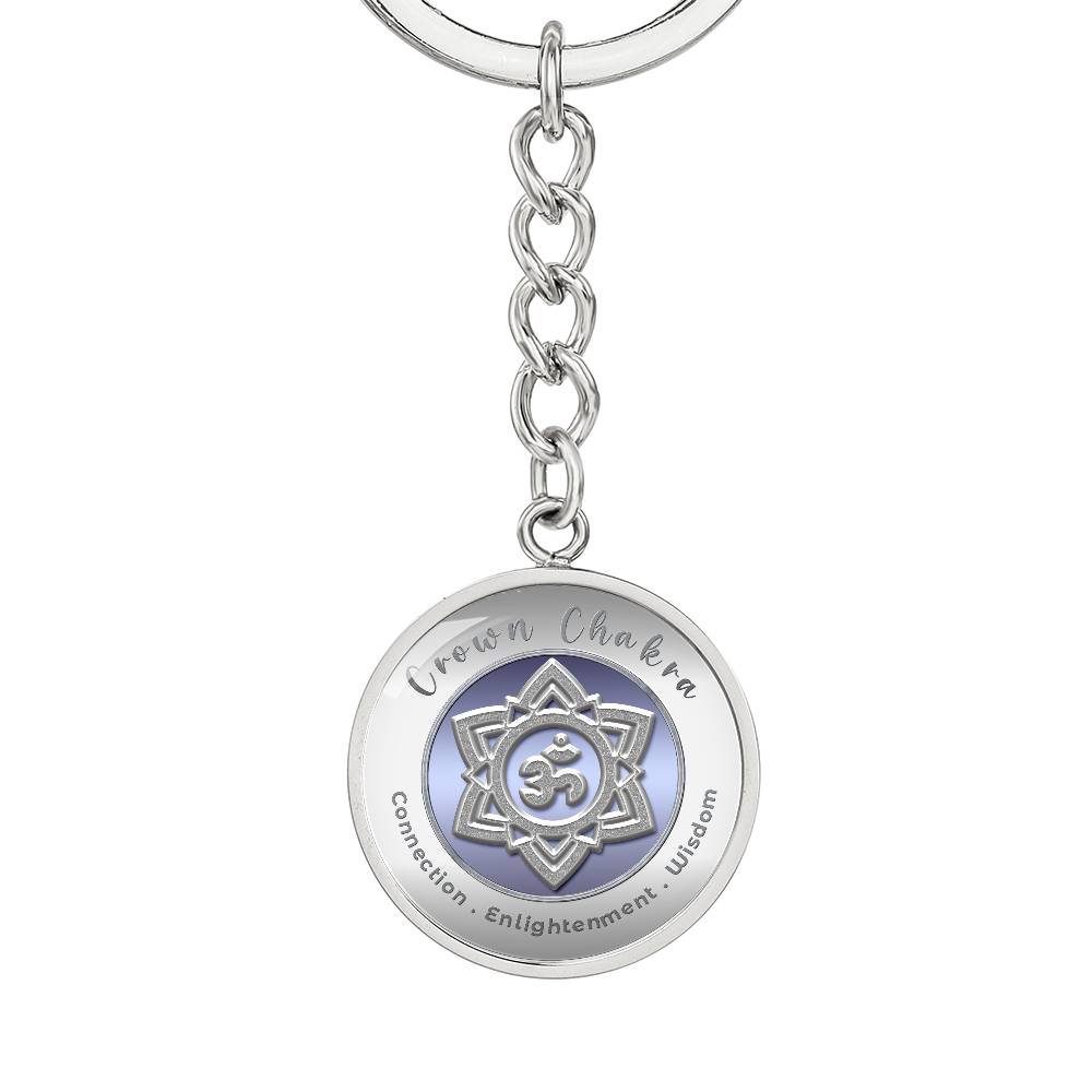 Crown Chakra - Connection Spiritual Enlightenment Divine Wisdom - Affirmation Keychain - More Than CharmsMore Than Charms
