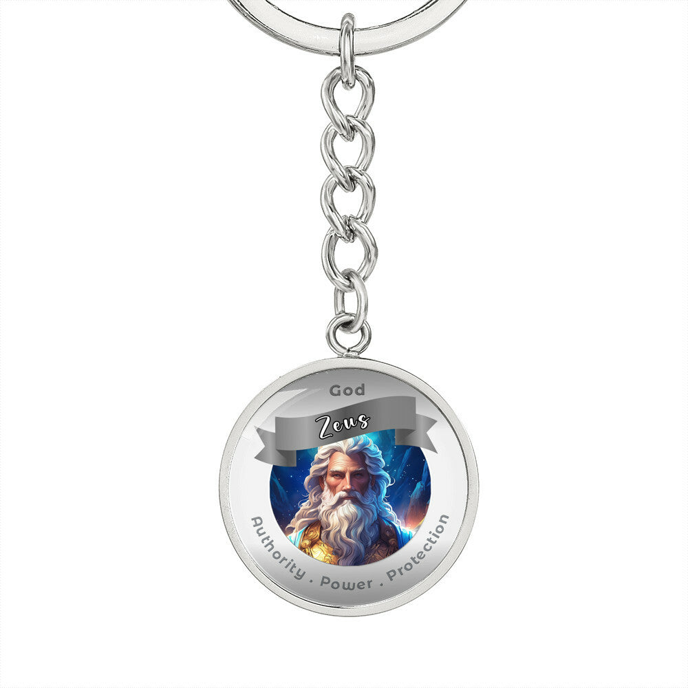Zeus - Affirmation Keychain For Authority Power Protection - More Than CharmsMore Than Charms