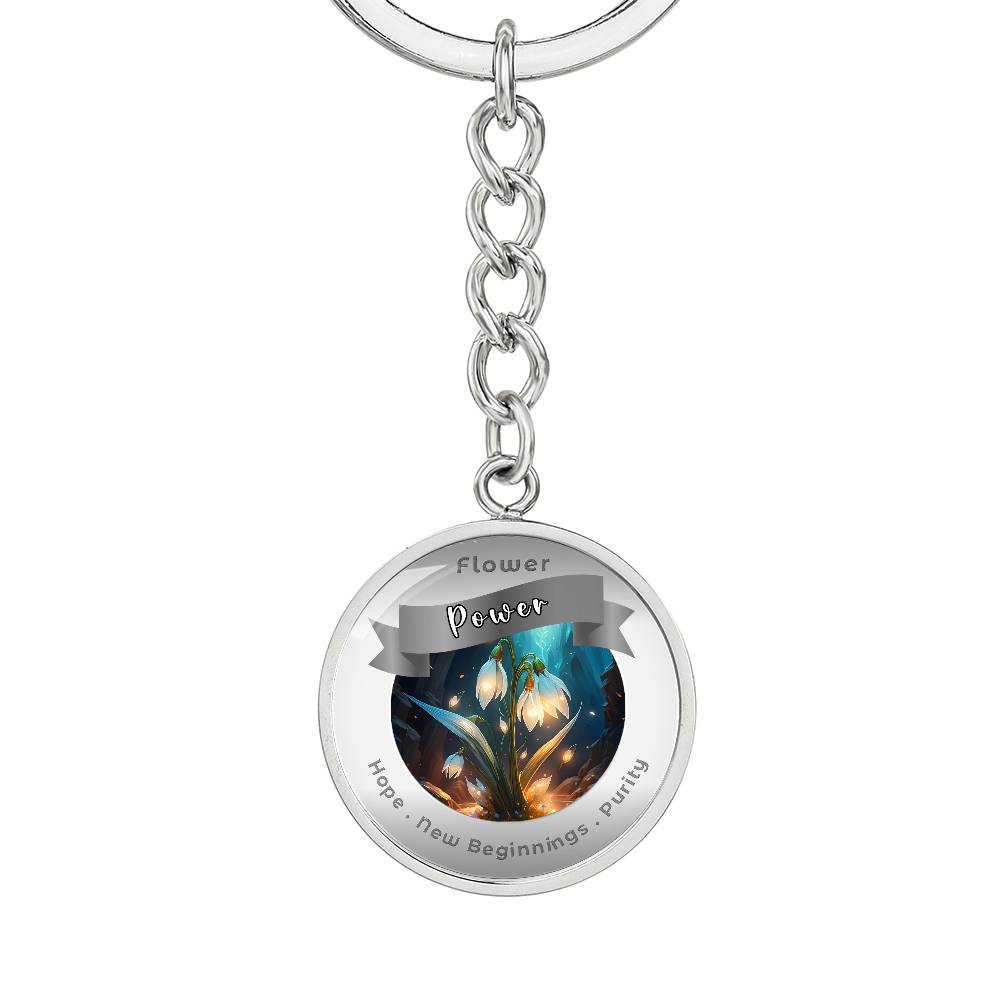 Snowdrop - Affirmation Keychain For Hope New Beginnings Purity - More Than CharmsMore Than Charms