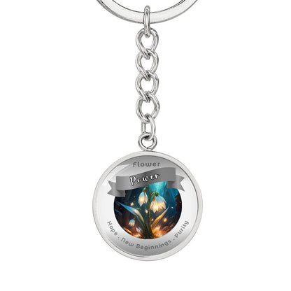 Snowdrop - Affirmation Keychain For Hope New Beginnings Purity - More Than CharmsMore Than Charms