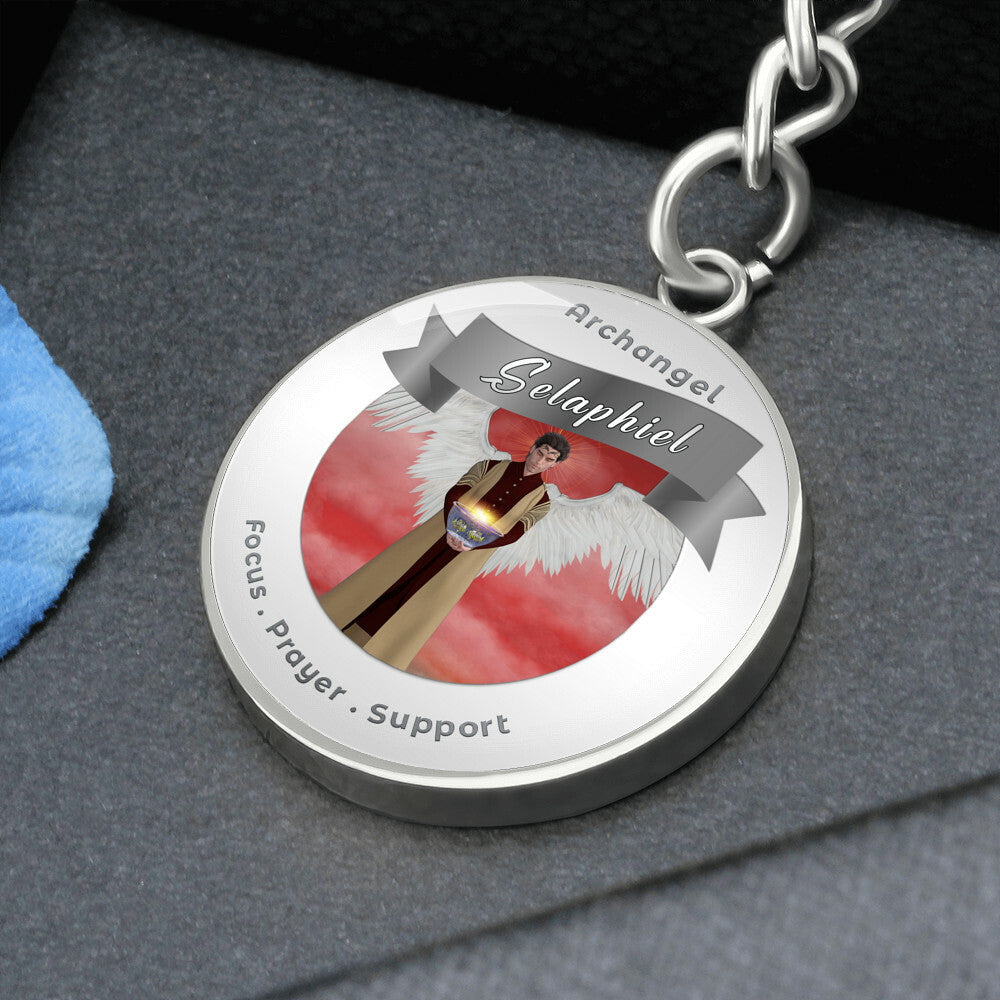 Archangel Selaphiel - Affirmation Keychain For Focus, Prayer & Support - More Than CharmsMore Than Charms
