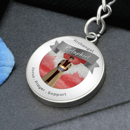 Archangel Selaphiel - Affirmation Keychain For Focus, Prayer & Support - More Than CharmsMore Than Charms
