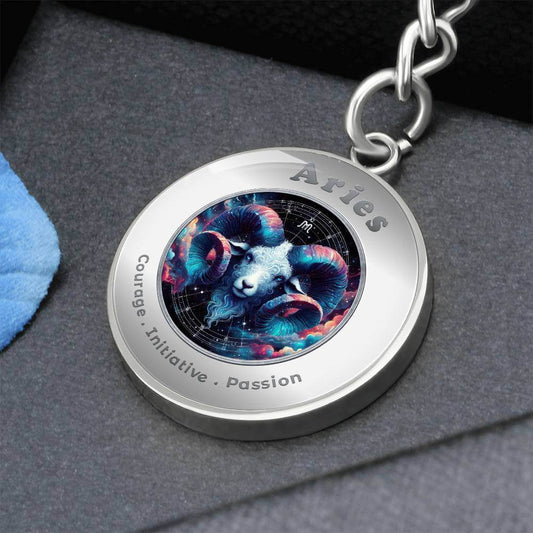 Aries - Charm Keychain - This Luxury Charm Keychain is more than just a keyring — it’s an empowering expression of your dreams, intentions, and personal energy.Featuring an original design with meaningful affirmations, symbols, or imagery, each charm is t