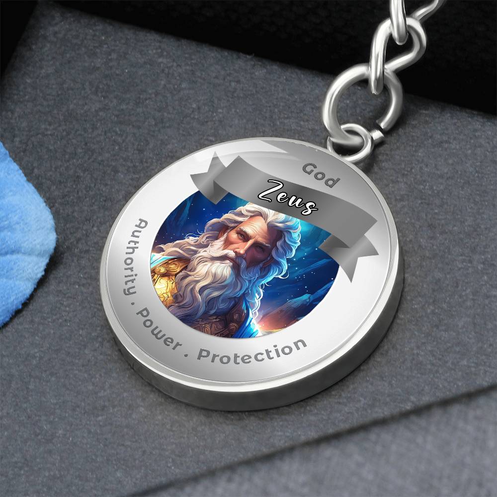 Zeus - Affirmation Keychain For Authority Power Protection - More Than CharmsMore Than Charms