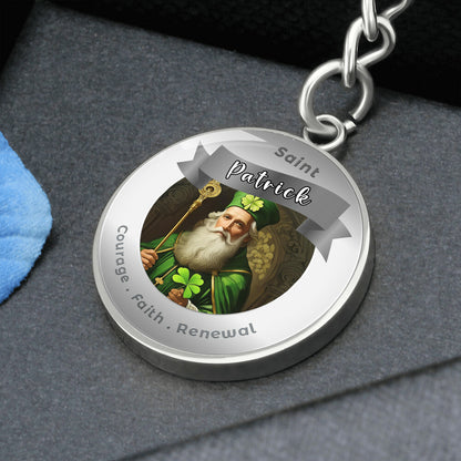 Saint Patrick - Affirmation Keychain For Courage Faith Renewal - More Than CharmsMore Than Charms