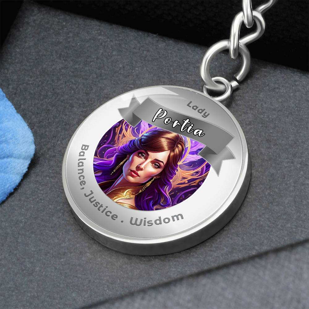 Lady Portia - Affirmation Keychain For Balance, Justice & Wisdom - More Than CharmsMore Than Charms