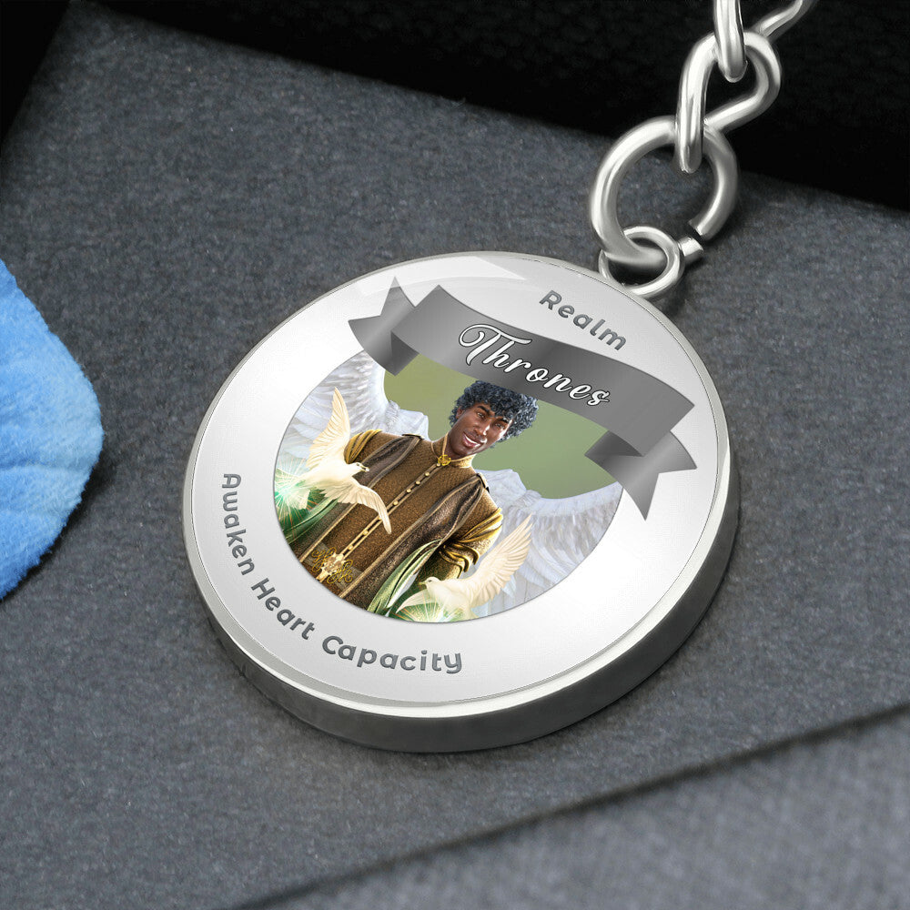 Thrones - Angelic Realm Affirmation Keychain For Awakening Heart Capacity - More Than CharmsMore Than Charms