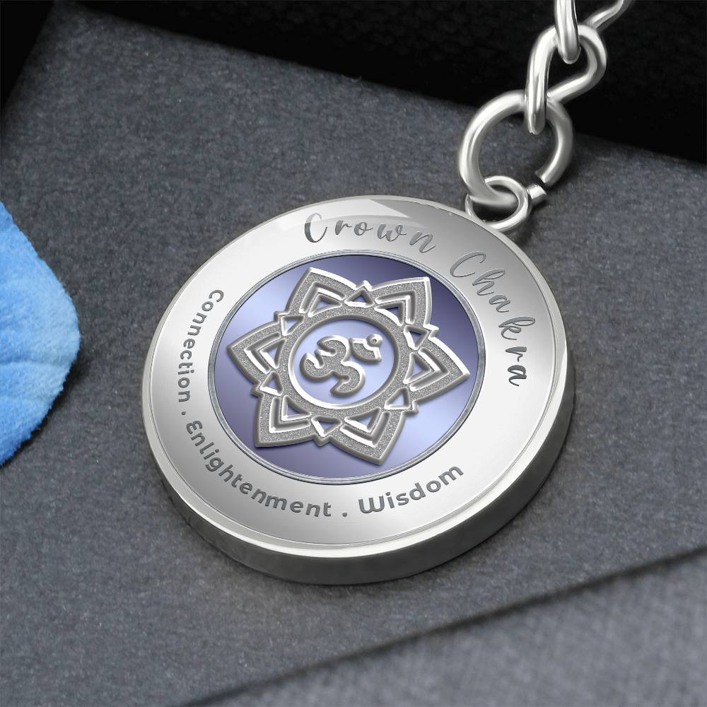 Crown Chakra - Connection Spiritual Enlightenment Divine Wisdom - Affirmation Keychain - More Than CharmsMore Than Charms
