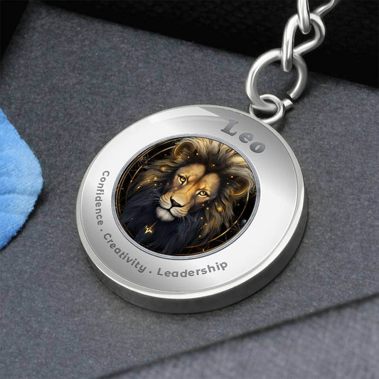 Leo - Charm Keychain - This Luxury Charm Keychain is more than just a keyring — it’s an empowering expression of your dreams, intentions, and personal energy.Featuring an original design with meaningful affirmations, symbols, or imagery, each charm is tho