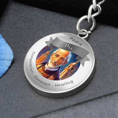 Padre Pio - Affirmation Keychain - More Than CharmsMore Than Charms