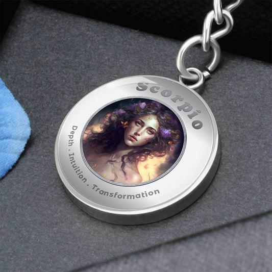 Scorpio - Charm Keychain - This Luxury Charm Keychain is more than just a keyring — it’s an empowering expression of your dreams, intentions, and personal energy.Featuring an original design with meaningful affirmations, symbols, or imagery, each charm is