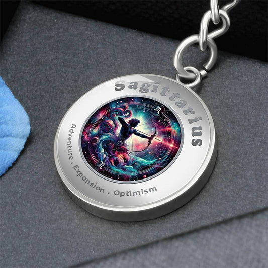 Sagittarius - Charm Keychain - This Luxury Charm Keychain is more than just a keyring — it’s an empowering expression of your dreams, intentions, and personal energy.Featuring an original design with meaningful affirmations, symbols, or imagery, each char