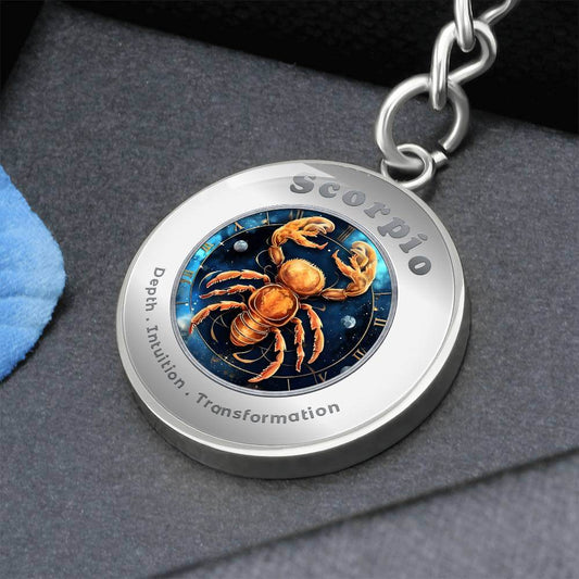 Scorpio - Charm Keychain - This Luxury Charm Keychain is more than just a keyring — it’s an empowering expression of your dreams, intentions, and personal energy.Featuring an original design with meaningful affirmations, symbols, or imagery, each charm is