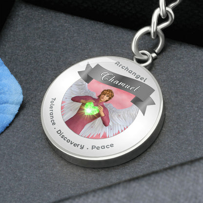 Archangel Chamuel - Affirmation Keychain For Tolerance, Discovery & Peace - More Than CharmsMore Than Charms