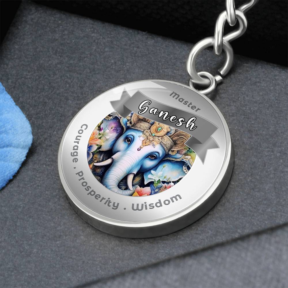 Ganesh Affirmation Keychain - Courage, Prosperity & Wisdom- More Than CharmsMore Than Charms