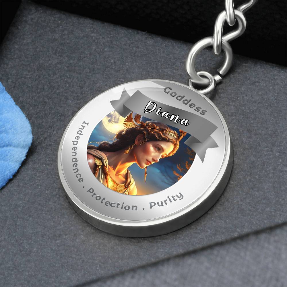 Goddess Diana - Affirmation Keychain For Independence Protection Purity- More Than CharmsMore Than Charms