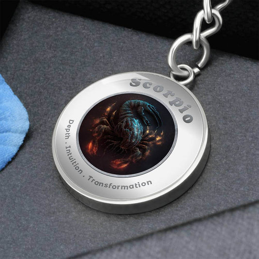 Scorpio - Charm Keychain - This Luxury Charm Keychain is more than just a keyring — it’s an empowering expression of your dreams, intentions, and personal energy.Featuring an original design with meaningful affirmations, symbols, or imagery, each charm is