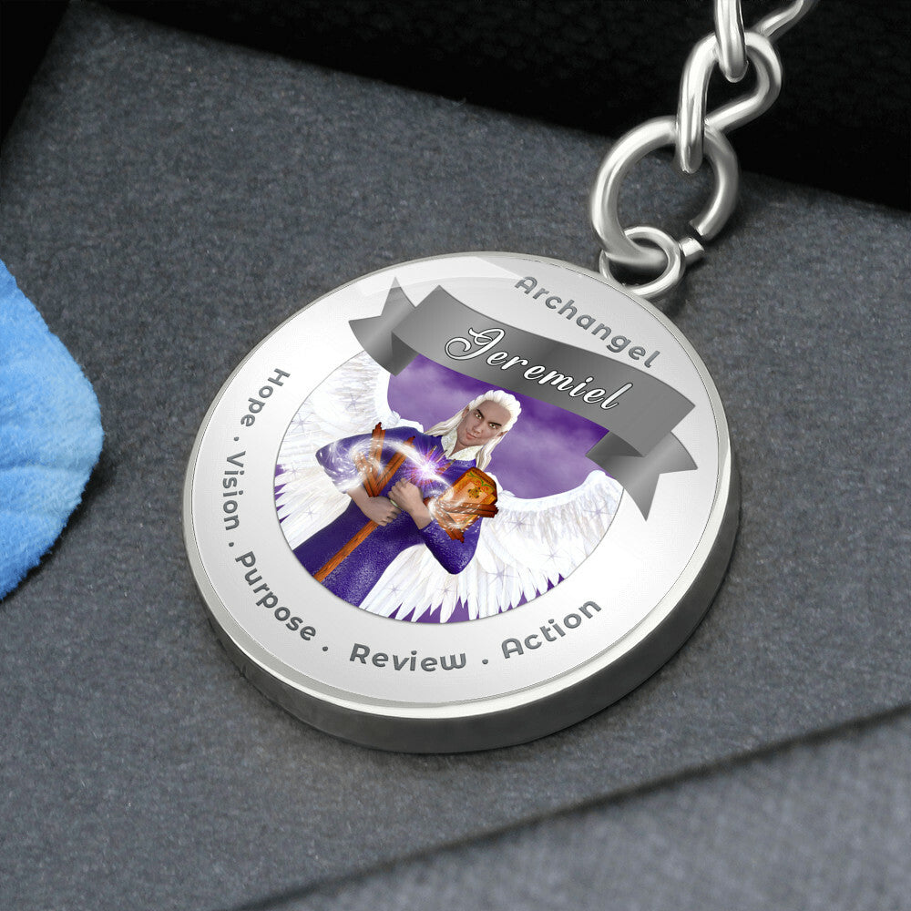 Archangel Jeremiel - Affirmation Keychain For Action, Hope, Purpose, Review & Visions - More Than CharmsMore Than Charms