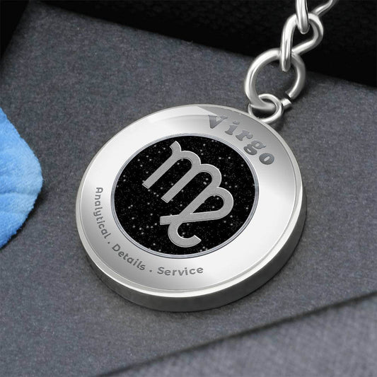 Virgo - Charm Keychain - This Luxury Charm Keychain is more than just a keyring — it’s an empowering expression of your dreams, intentions, and personal energy.Featuring an original design with meaningful affirmations, symbols, or imagery, each charm is t