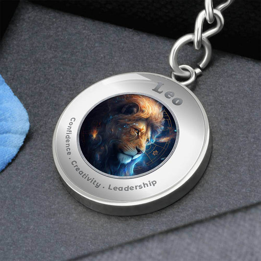 Leo - Charm Keychain - This Luxury Charm Keychain is more than just a keyring — it’s an empowering expression of your dreams, intentions, and personal energy.Featuring an original design with meaningful affirmations, symbols, or imagery, each charm is tho
