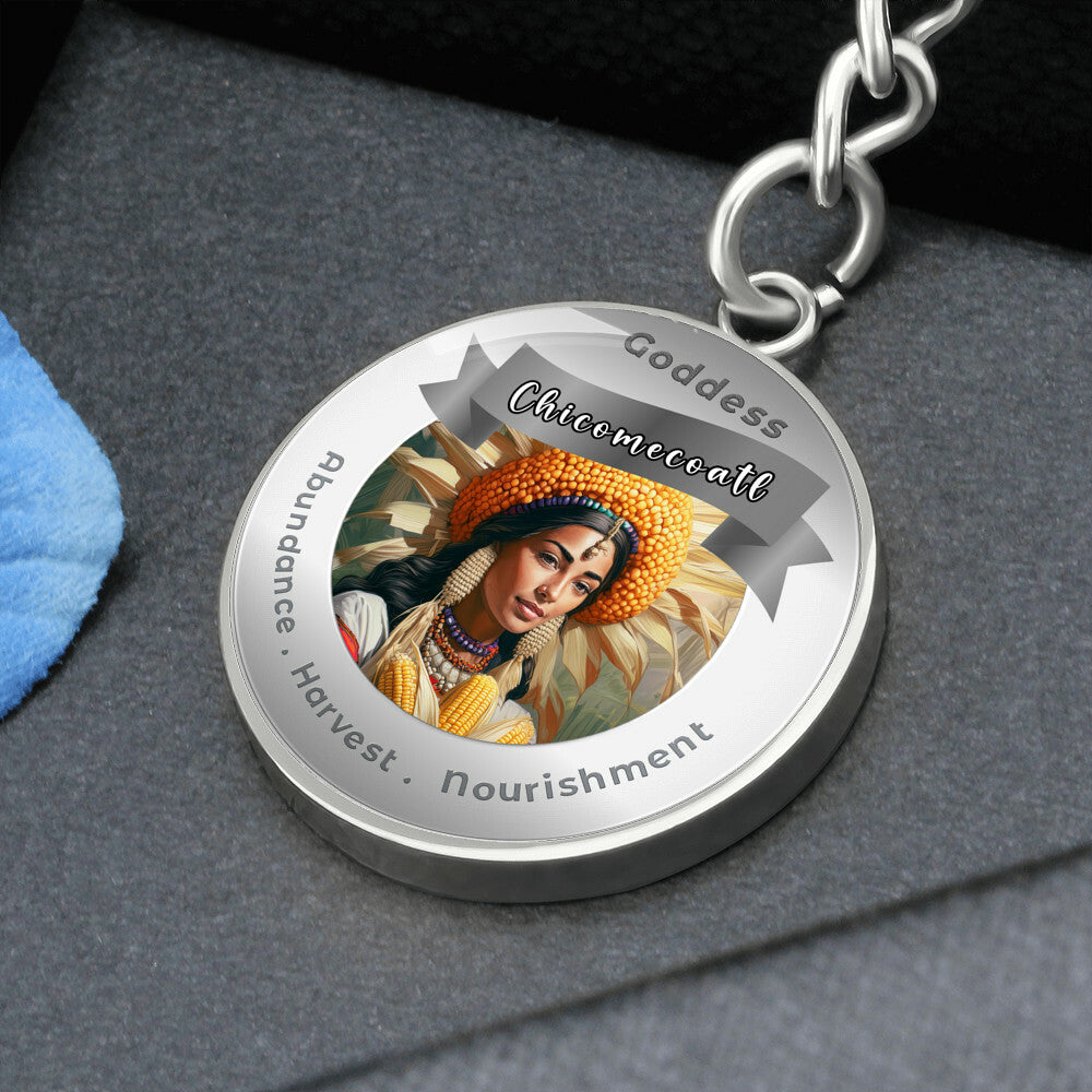 Goddess Chicomecoatl - Affirmation Keychain For Abundance Harvest NourishmentMore Than CharmsMore Than Charms