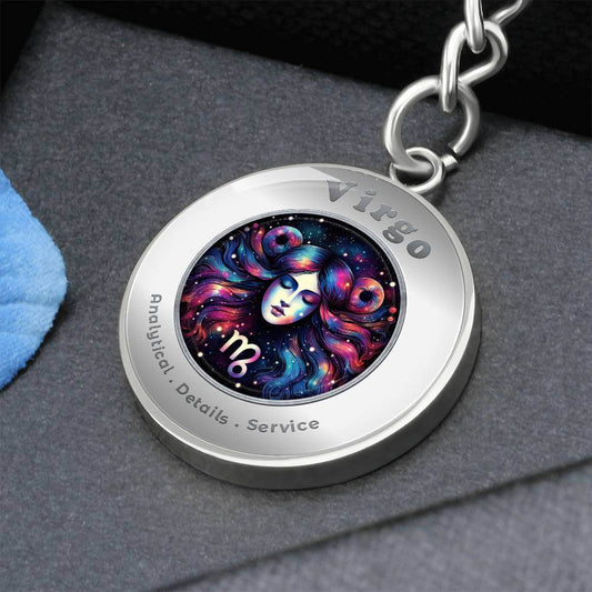 Virgo - Charm Keychain - This Luxury Charm Keychain is more than just a keyring — it’s an empowering expression of your dreams, intentions, and personal energy.Featuring an original design with meaningful affirmations, symbols, or imagery, each charm is t