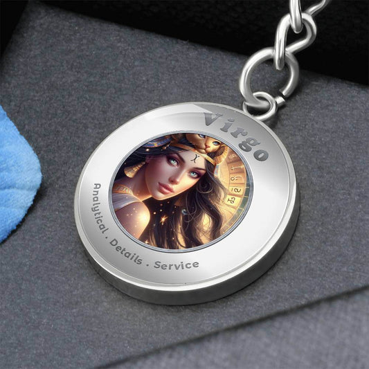 Virgo - Charm Keychain - This Luxury Charm Keychain is more than just a keyring — it’s an empowering expression of your dreams, intentions, and personal energy.Featuring an original design with meaningful affirmations, symbols, or imagery, each charm is t