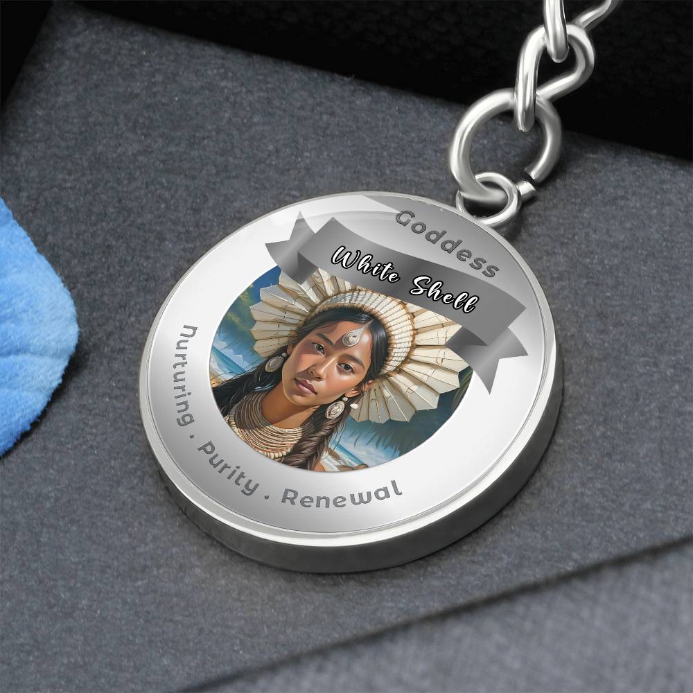 White Shell Woman - Affirmation Keychain For Nurturing Purity Renewal - More Than CharmsMore Than Charms