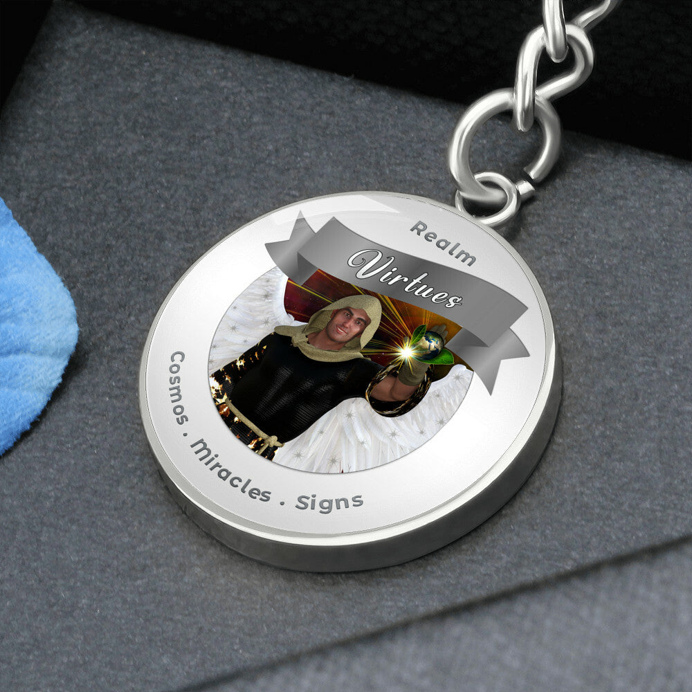 Virtues - Angelic Realm Affirmation Keychain For Signs, Miracles & Cosmos- More Than CharmsMore Than Charms