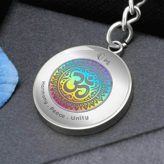 Om - Charm Keychain - This Luxury Charm Keychain is more than just a keyring — it’s an empowering expression of your dreams, intentions, and personal energy.Featuring an original design with meaningful affirmations, symbols, or imagery, each charm is thou