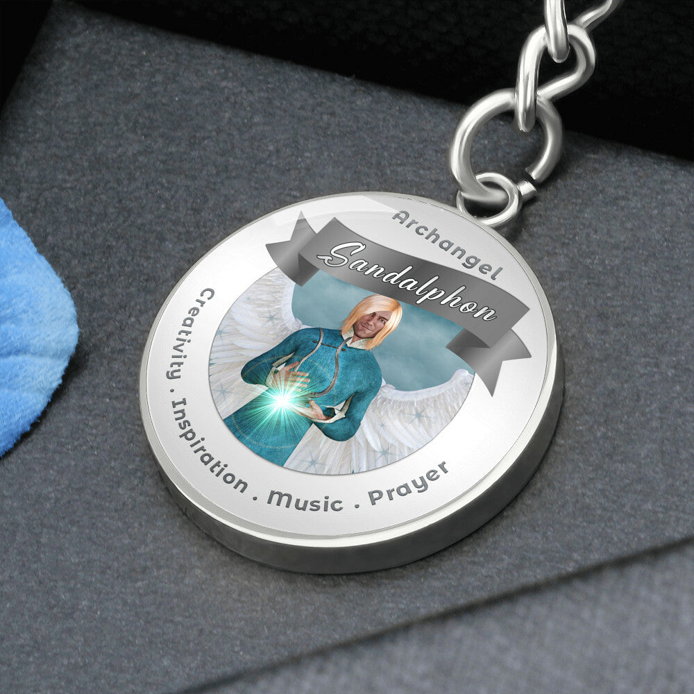 Archangel Sandalphon - Affirmation Keychain For Creativity, Inspiration, Music & Prayer - More Than CharmsMore Than Charms