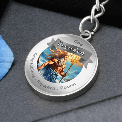Poseidon - Affirmation Keychain For Adaptability Mystery Power- More Than CharmsMore Than Charms