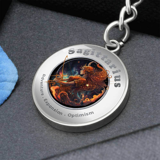 Sagittarius Charm Keychain - This Luxury Charm Keychain is more than just a keyring — it’s an empowering expression of your dreams, intentions, and personal energy.Featuring an original design with meaningful affirmations, symbols, or imagery, each charm