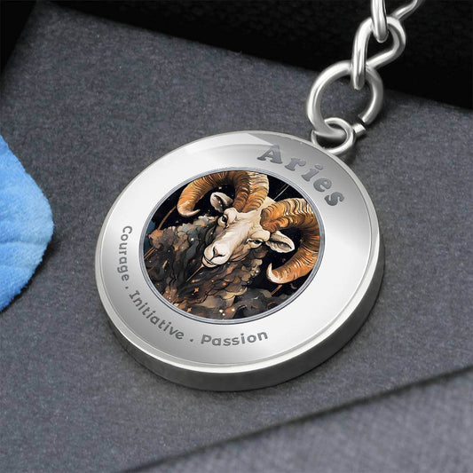 Aries - Charm Keychain - This Luxury Charm Keychain is more than just a keyring — it’s an empowering expression of your dreams, intentions, and personal energy.Featuring an original design with meaningful affirmations, symbols, or imagery, each charm is t