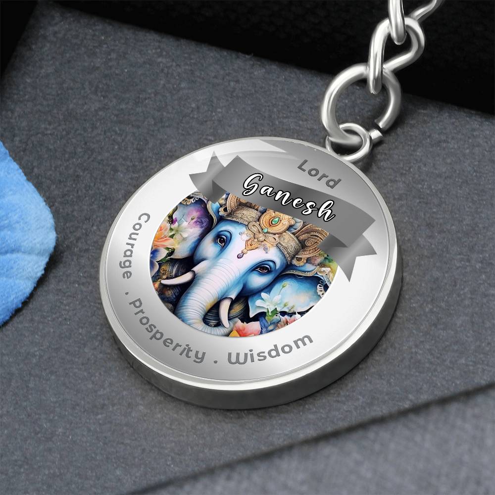 Lord Ganesh - Affirmation Keychain For Courage Prosperity Wisdom- More Than CharmsMore Than Charms