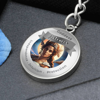 Goddess Artemis - Affirmation Keychain For Independence Intuition Protection- More Than CharmsMore Than Charms
