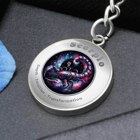 Scorpio- Charm Keychain - This Luxury Charm Keychain is more than just a keyring — it’s an empowering expression of your dreams, intentions, and personal energy.Featuring an original design with meaningful affirmations, symbols, or imagery, each charm is