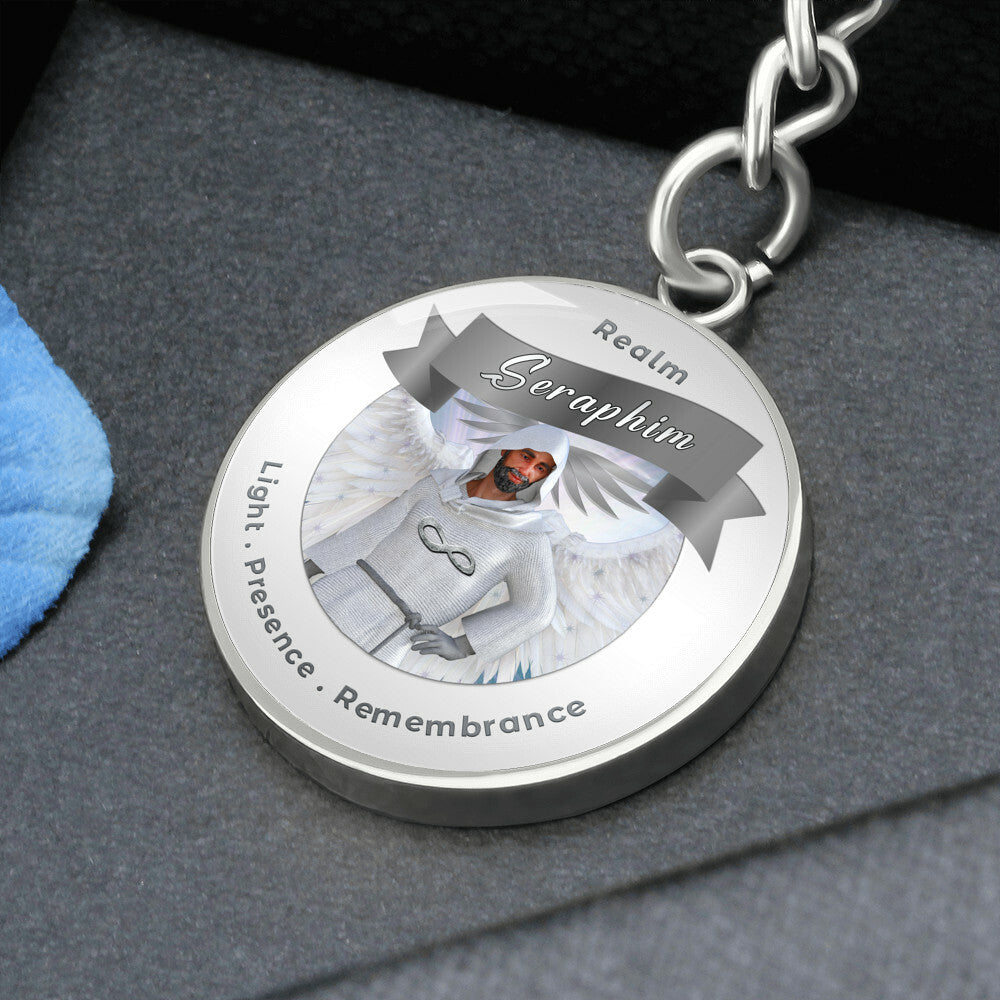 Seraphim - Angelic Realm Affirmation Keychain For Remembrance, Presence & Light - More Than CharmsMore Than Charms